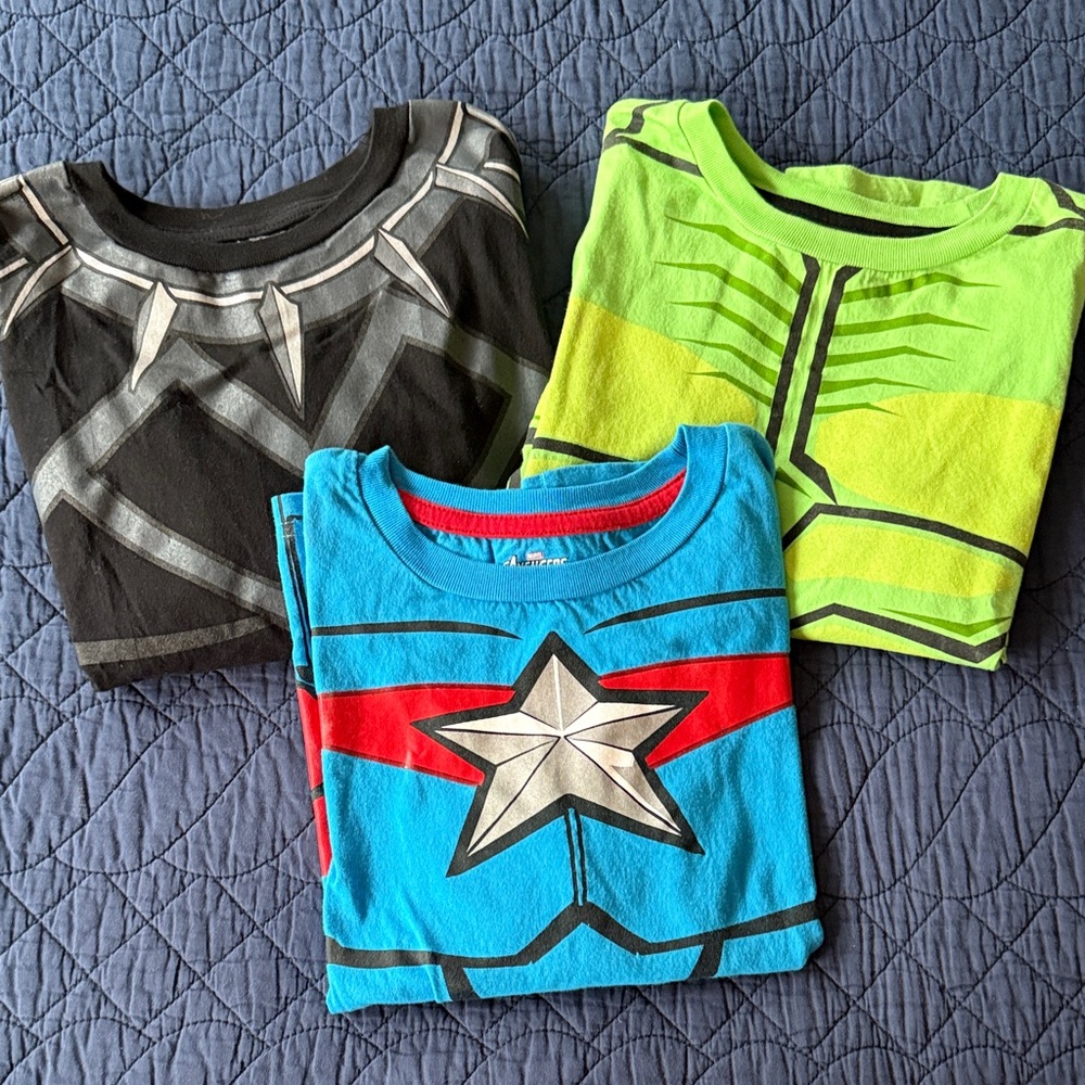 Marvel Kids Long Sleeve tees - Black, Green, Blue